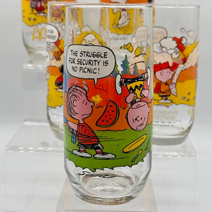 Set of 5 Vintage Peanuts Camp Snoopy Collection McDonald’s Release Drinking Glasses /hy