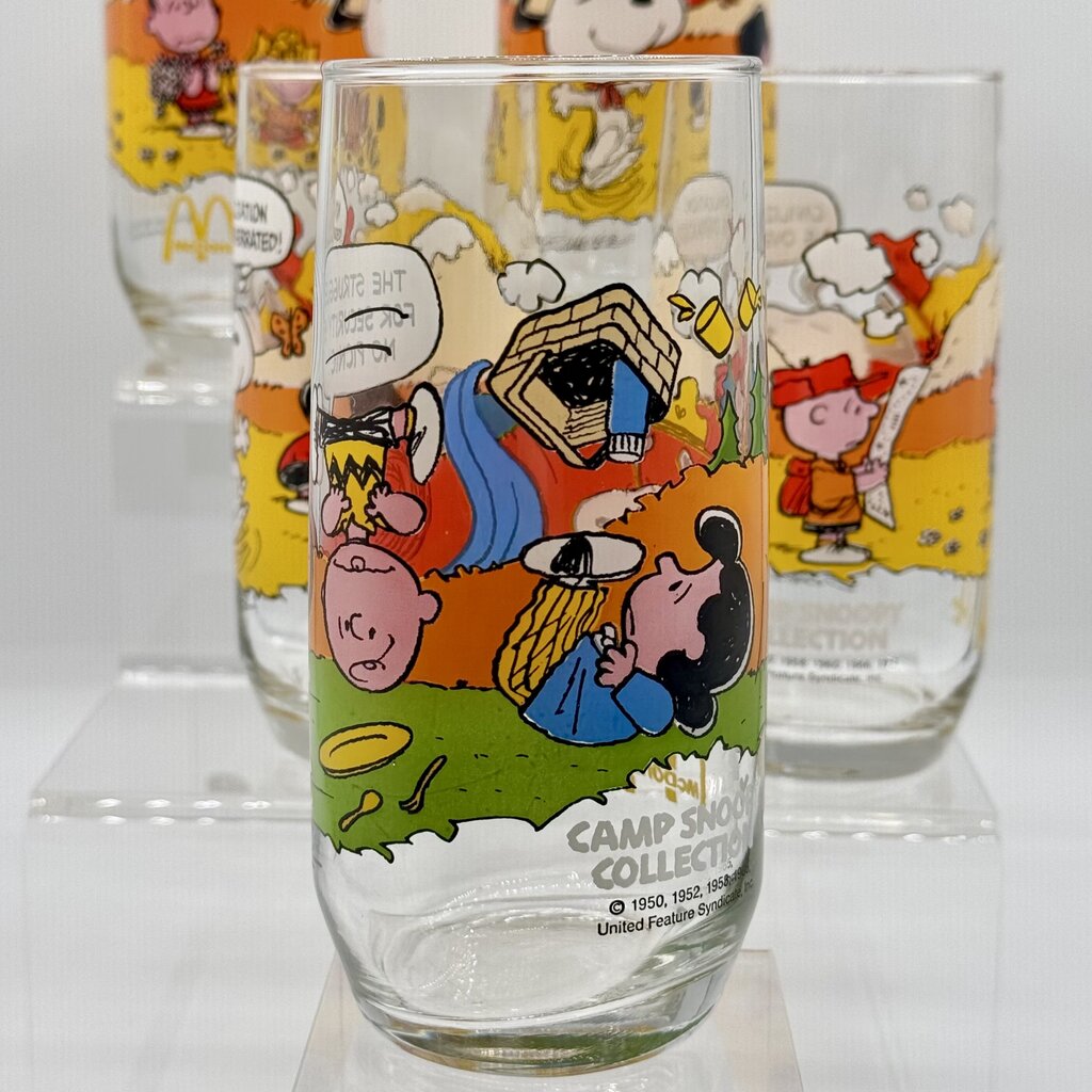 Set of 5 Vintage Peanuts Camp Snoopy Collection McDonald’s Release Drinking Glasses /hy