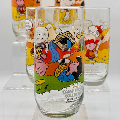 Set of 5 Vintage Peanuts Camp Snoopy Collection McDonald’s Release Drinking Glasses /hy