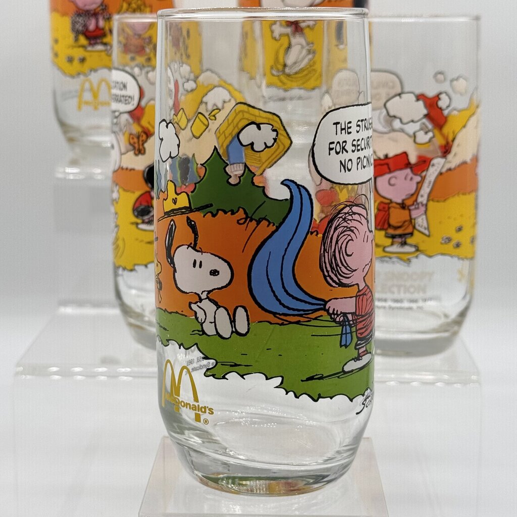 Set of 5 Vintage Peanuts Camp Snoopy Collection McDonald’s Release Drinking Glasses /hy