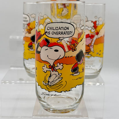 Set of 5 Vintage Peanuts Camp Snoopy Collection McDonald’s Release Drinking Glasses /hy