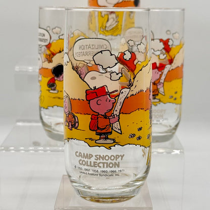 Set of 5 Vintage Peanuts Camp Snoopy Collection McDonald’s Release Drinking Glasses /hy