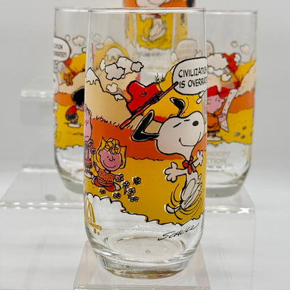 Set of 5 Vintage Peanuts Camp Snoopy Collection McDonald’s Release Drinking Glasses /hy