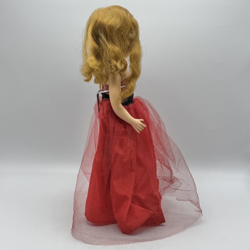 Vintage 1953 LuAnn Simms 14” Hard Plastic Walker Doll Made In USA Works /cb