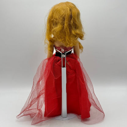 Vintage 1953 LuAnn Simms 14” Hard Plastic Walker Doll Made In USA Works /cb