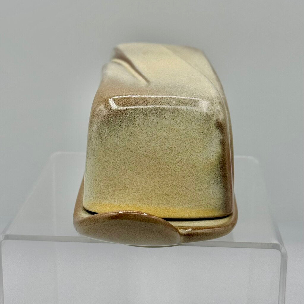 Frankoma Vintage Lazy Bones Butter Dish in Dessert Gold #4K \HY
