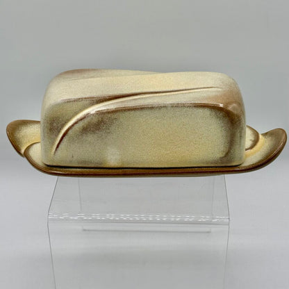 Frankoma Vintage Lazy Bones Butter Dish in Dessert Gold #4K \HY