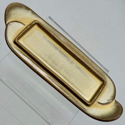 Frankoma Vintage Lazy Bones Butter Dish in Dessert Gold #4K \HY