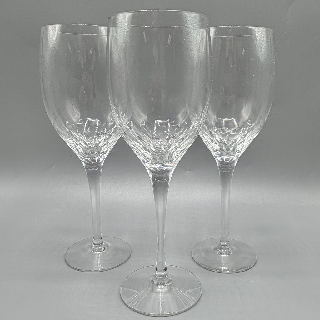 Set Of 3 Orrefors Crystal Prelude Claret Wine Glasses 7 3/8” Made In Sweden /cb