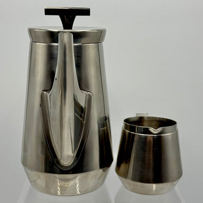 Stanley Roberts Velvet Tea Set, Vintage MCM 3-piece Stainless Steel from Japan