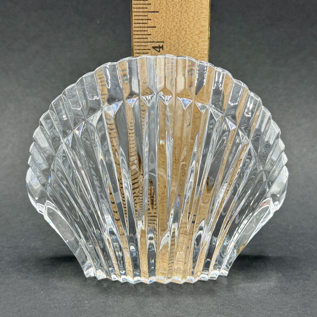 Vintage Waterford Crystal Clam Scallop Shell Paperweight Made In Ireland /cb