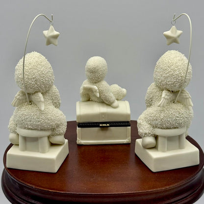 Snowbabies 2000 & 2003 Birth Month Stone Figurine Collectibles Department 56- March, July, & October /hy