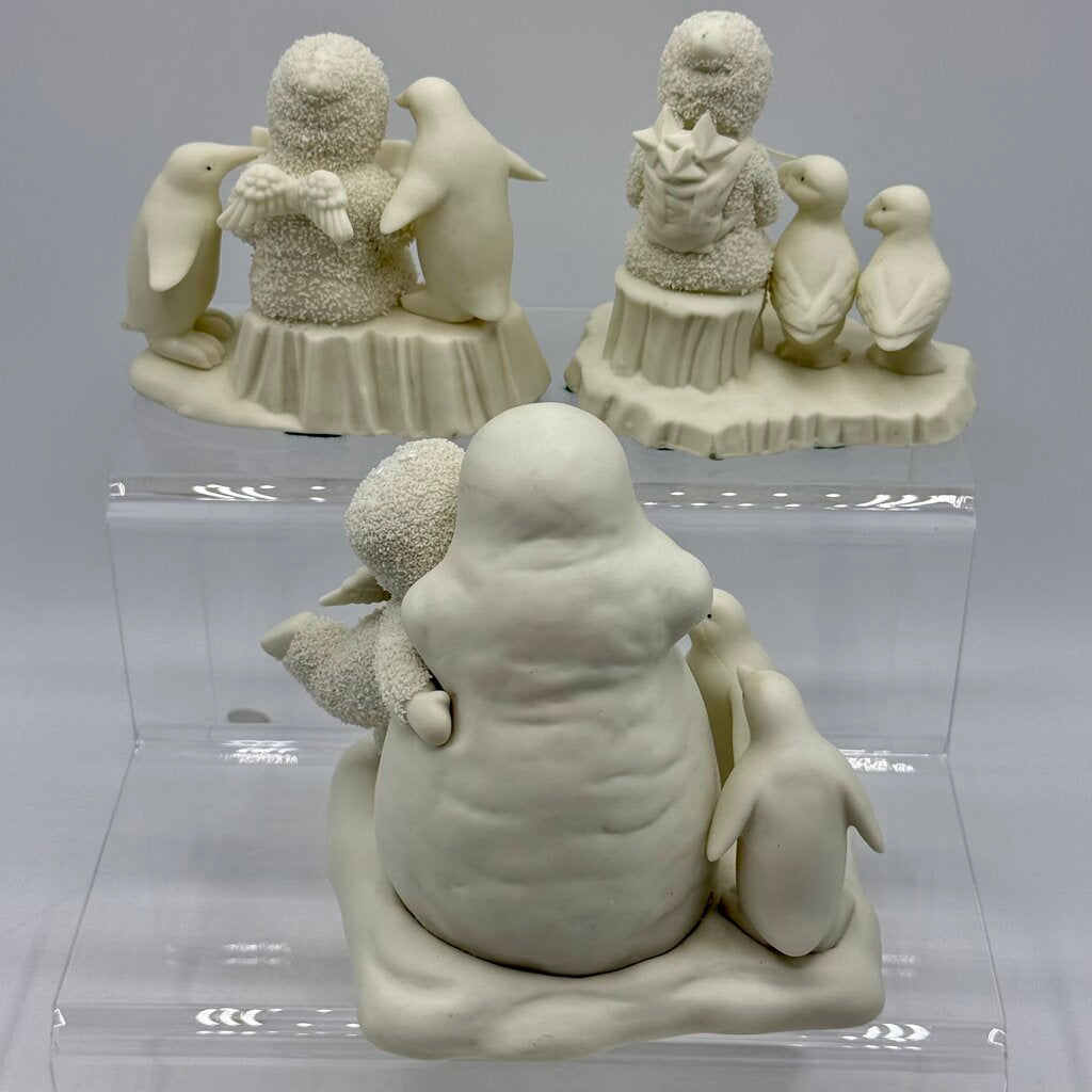 Vintage 90’s Snowbabies Figurine Collectibles, Department 56- All We Need Is Love, Read Me a Story, & Fishing for Dreams /hy