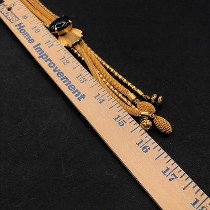 Vintage Multi-Strand Gold Tone Lariat Necklace /b