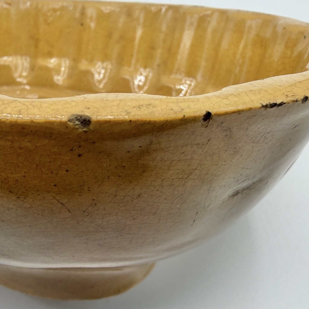 Antique Corn Cob Yellow Ware Food Mold Oval Stoneware Farmhouse Decor /cb