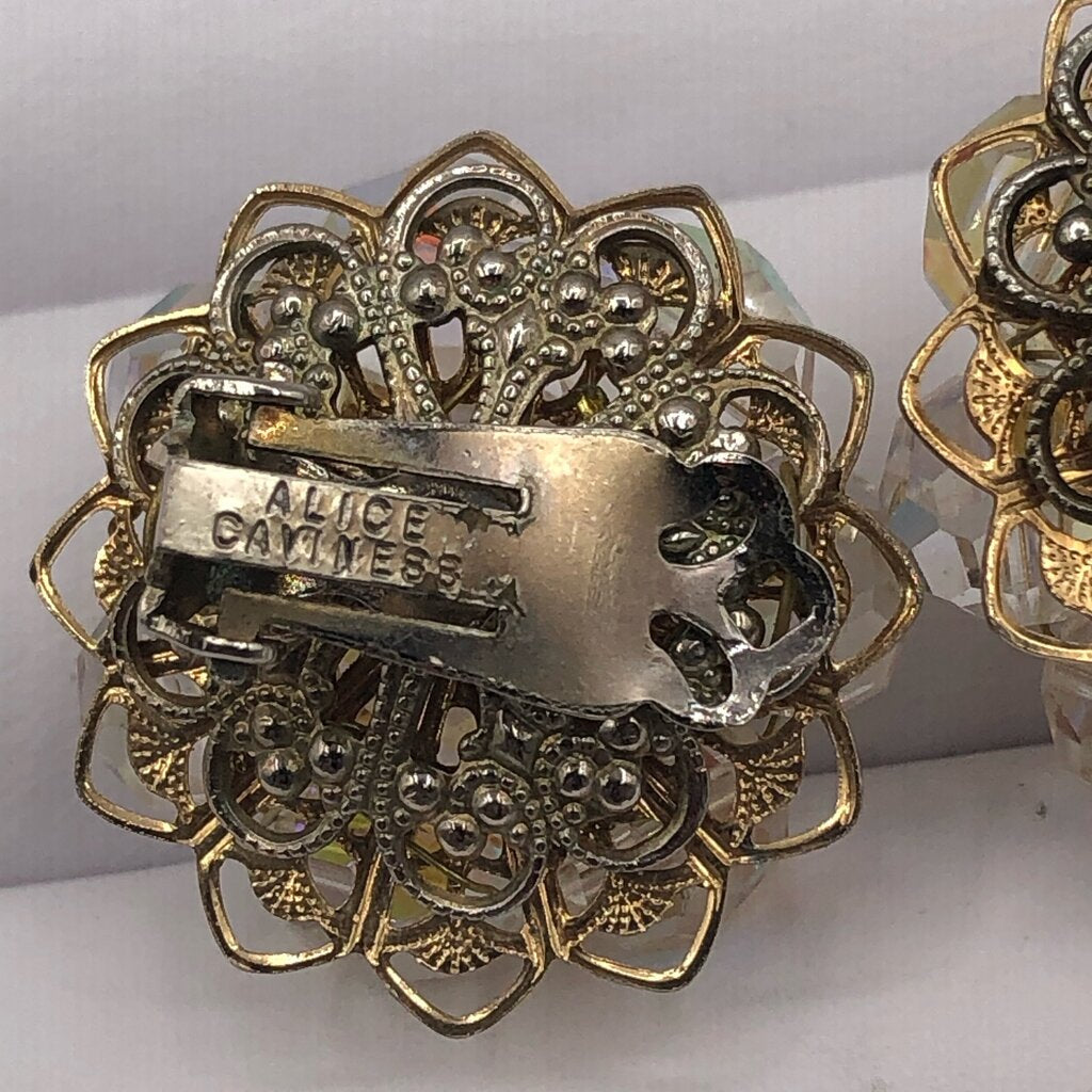 2 Pair Vtg Weiss & Alice Caviness Clip Earrings /b