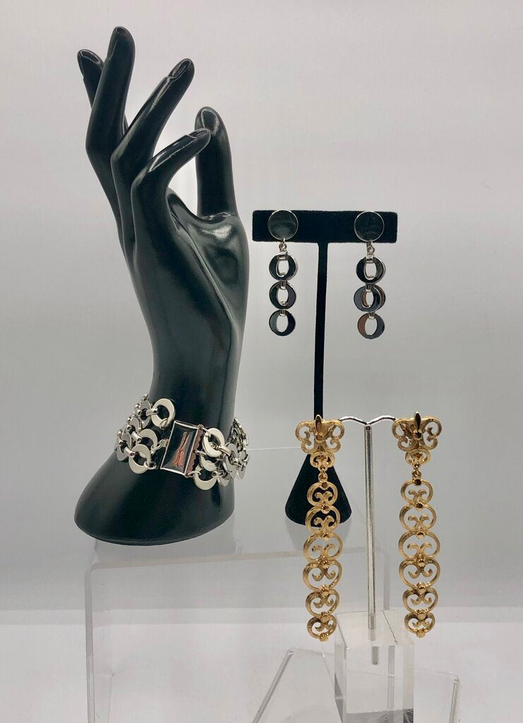 MOD Retro 1960s/70s Earrings & Bracelet Set /b