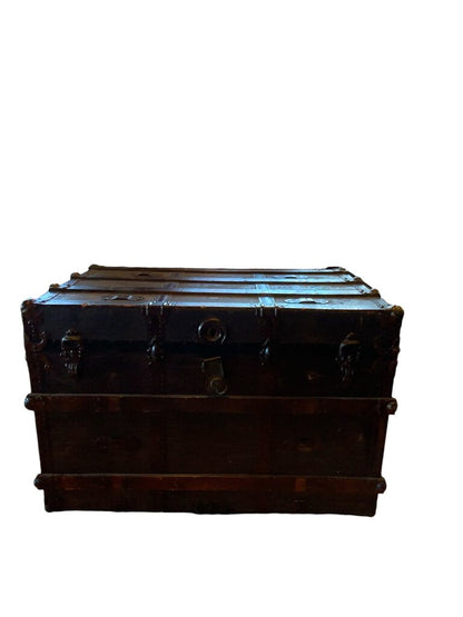 Steamer Trunk with clothing tray and wheels