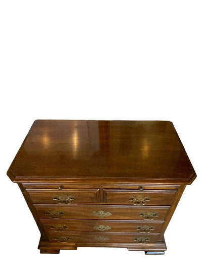 Nightstand - Early American with 5 drawers and sliding shelf