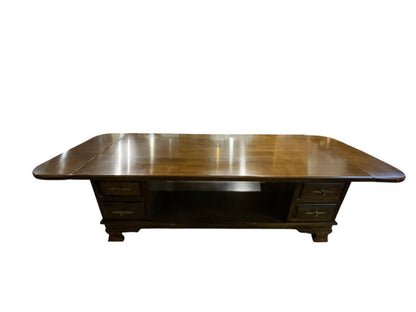 Drop Leaf Coffee Table with 4 drawers