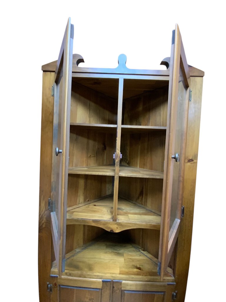 Corner Cabinet with Glass doors and shelves