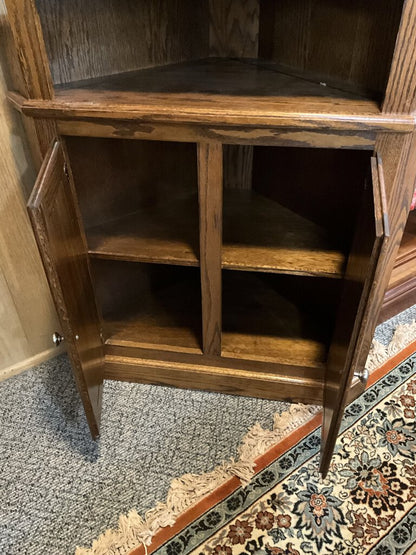 2 Piece Oak Corner Cabinet