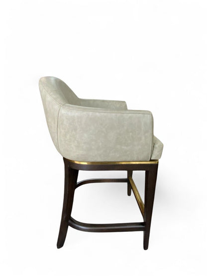 Blanchett Swivel Bar Stool Brass And Leather