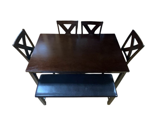 Table and 4 Chairs With Bench