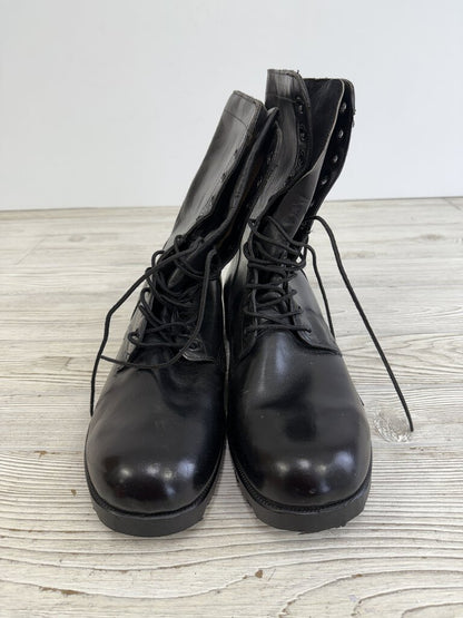 Red Wing Black Leather Lace-Up Work Boots Sz 14W /rb