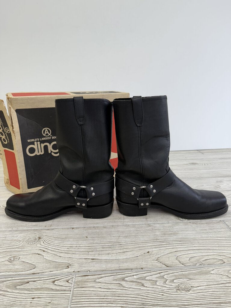 Dingo Mens Black Leather Motorcycle Boots Size 14 Wide /rb