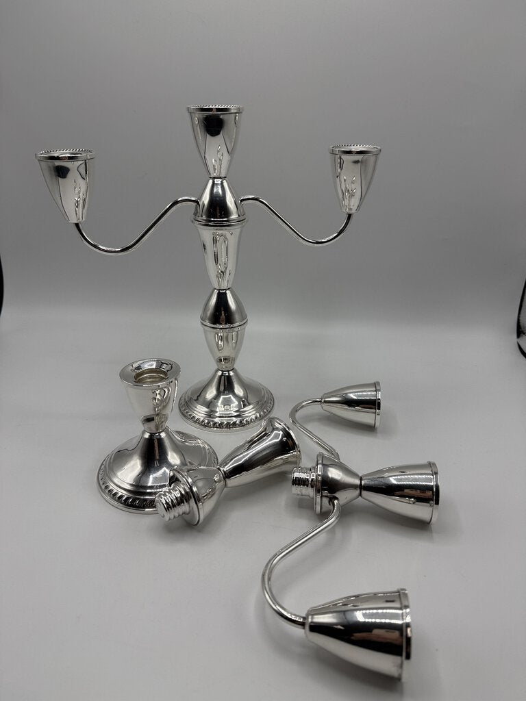 VTG Dutchin Creation Sterling Silver 3 Arm Candelabra set of 2 /ro