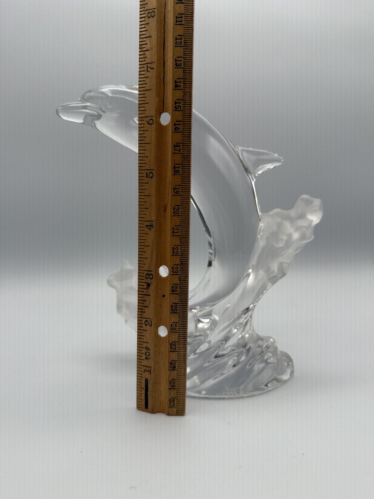 VTG Lenox 1994 Fine Crystal Majestic Dolphin Frosted Wave Figurine /rw