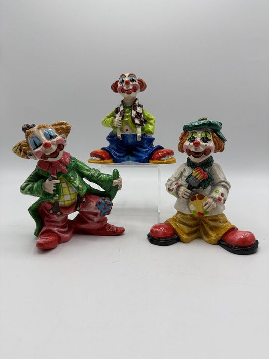 Alvarez Paper Mache Circus Clowns Made in Mexico Set of 3 /rw