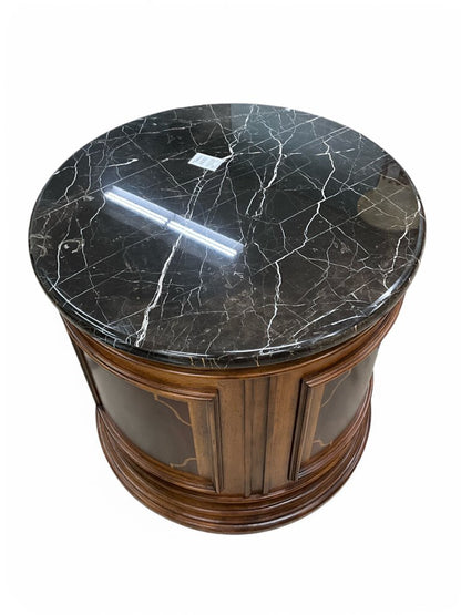 Marble Top Side Table with Cabinet