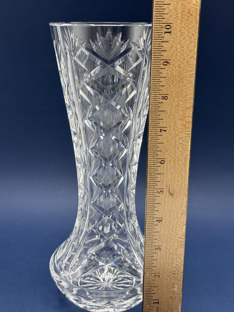 Waterford Crystal 10” Vase Cross Vertical & Fan Cut /rw