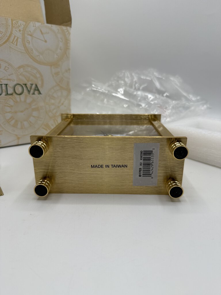 Bulova Brushed Brass Quartz Mantel Clock Model B1703 /rw