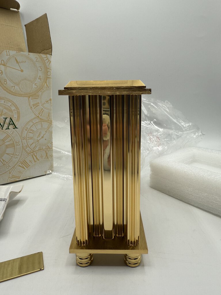 Bulova Brushed Brass Quartz Mantel Clock Model B1703 /rw