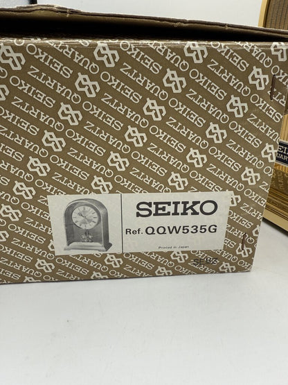 Seiko Rotating Pendulum Quartz Clock Model QQW535G NIB /rw