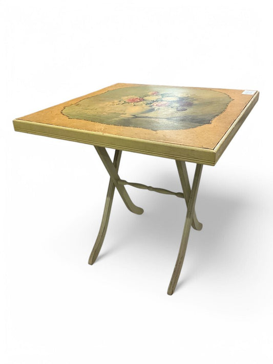 Antique Folding Table w/ Flowers