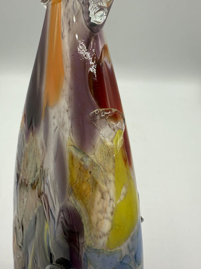 Large Blown Glass Multi Colored Fish 17” long /rw