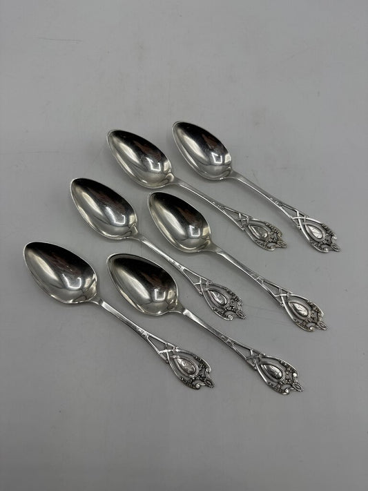 6 Antique Rogers, Lunt & Bowlen Sterling Silver Teaspoons 112 grams /ro