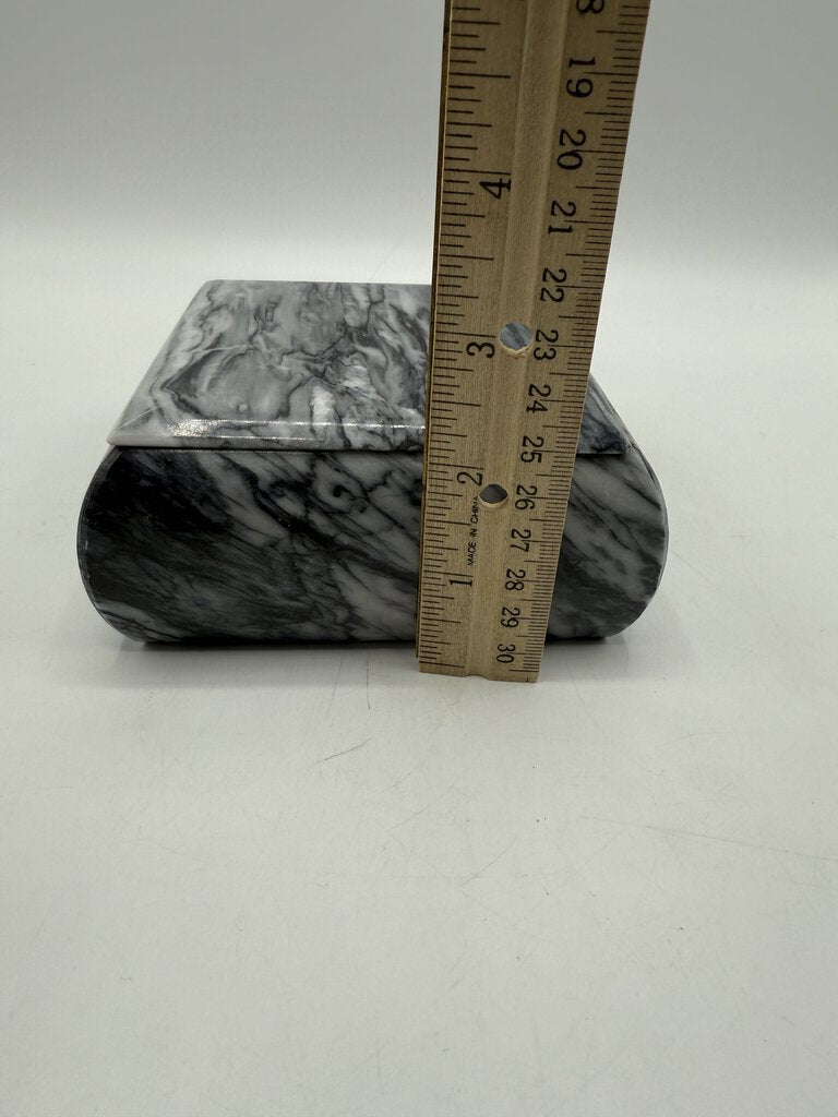 Marble Square Jewelry Trinket Box Black/White /ro