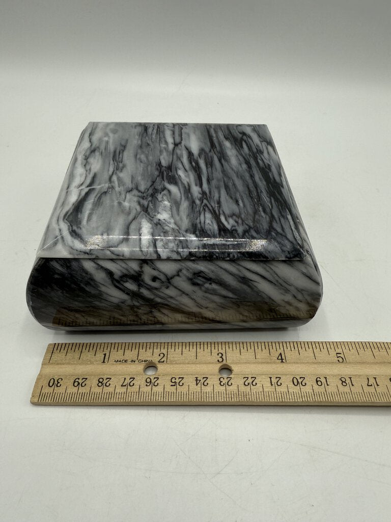 Marble Square Jewelry Trinket Box Black/White /ro