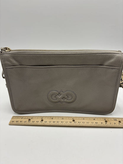 Cole Haan Light Grey/Taupe Leather Crossbody Bag /j