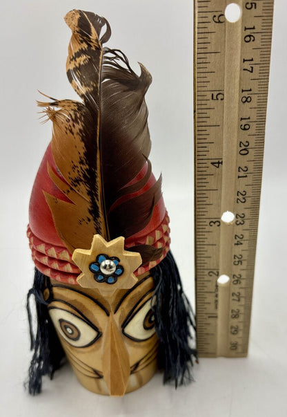 Vtg. Wooden Carving of Vlad the Impaler Dracula /j