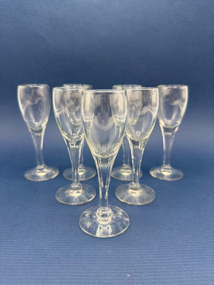 Elegant set of 7 Cordial Glasses 4.25” tall /roh