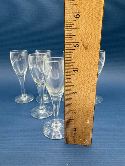 Elegant set of 7 Cordial Glasses 4.25” tall /roh