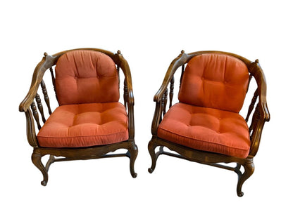 Antique Wood Upholstered Chair