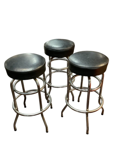 Black Leather Stool