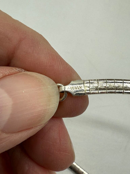 Sterling Silver Omega Chain Necklace 20” Lobster Claw Clasp 20Gr /ro